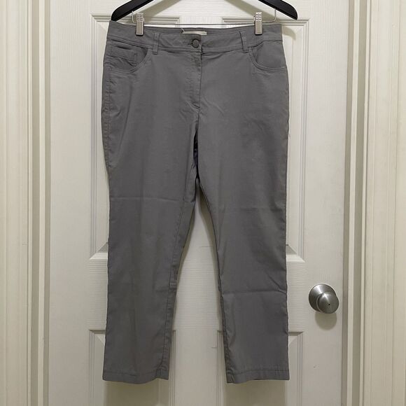 Sag Harbor New York Cropped Stretch Pants Capris Light Gray Women's Sz 14 - Picture 1 of 7